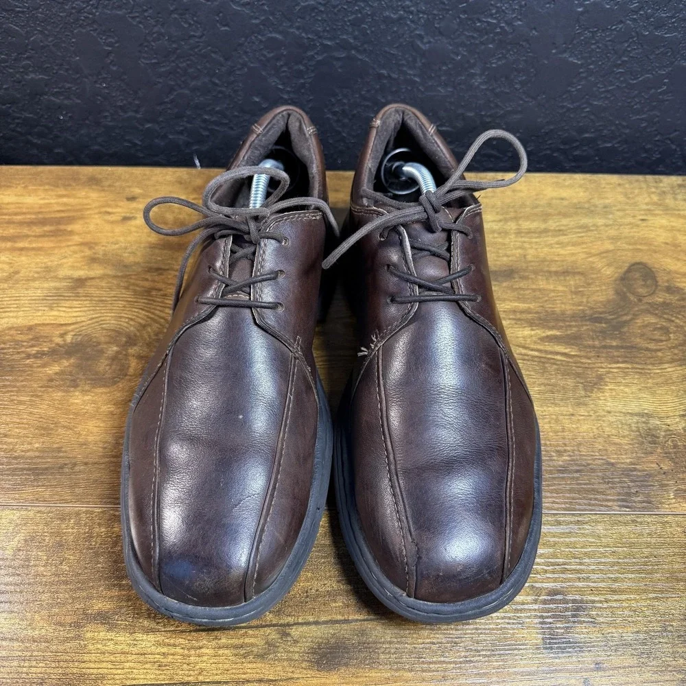 Dunham Burlington 8000BK Brown Leather Waterproof Oxford‎ Shoes Mens Size 11 D